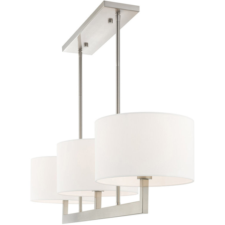 Hayworth Contemporary Brushed Nickel 3-Light Linear Chandelier