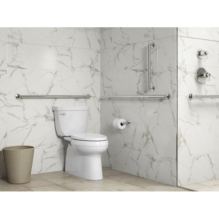 Vibrant Brushed Nickel 24" Metal Bathroom Grab Bar