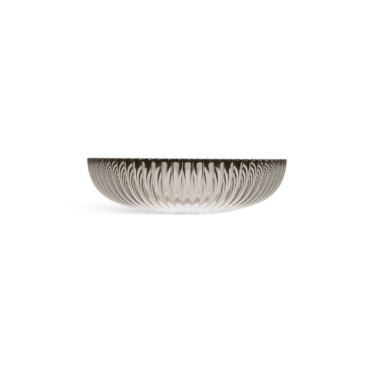 Translucent Doe Ribbed Glass Vessel Bathroom Sink