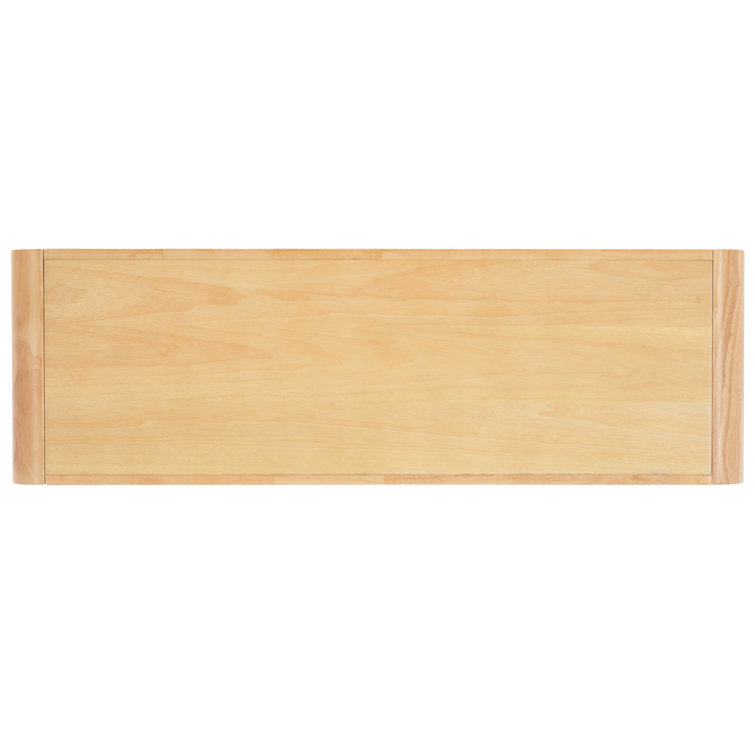 Omara Natural Solid Wood 53'' Modern 2-Tier Console Table