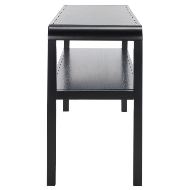 Omara Sleek Black Solid Wood 53'' Modern Console Table with Storage