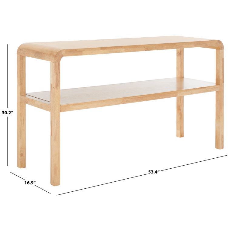 Omara Natural Solid Wood 53'' Modern 2-Tier Console Table