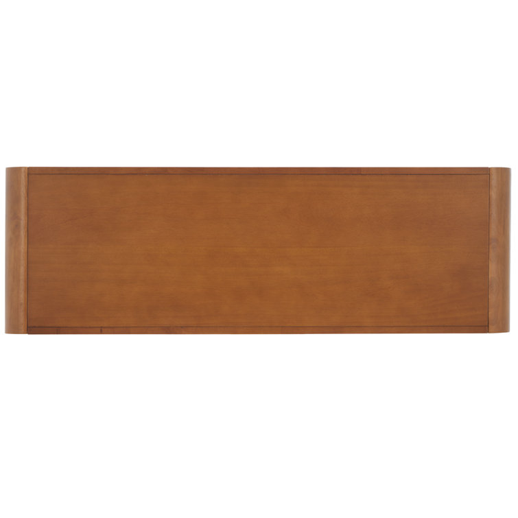 Omara Walnut Finish Solid Wood 2-Tier Console Table