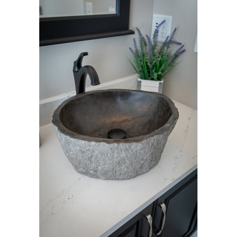Eden 18'' Gray Stone Vessel Bathroom Sink