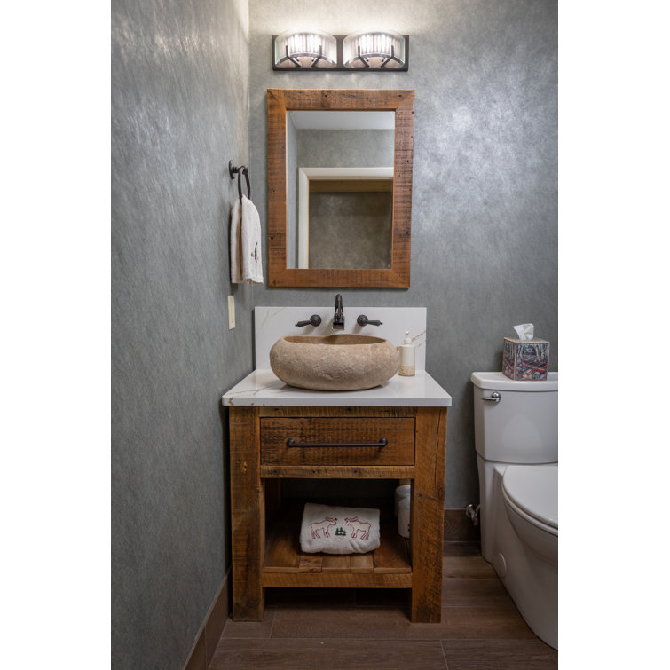 Natural River Rock Stone Bathroom Sink with Polished Interior