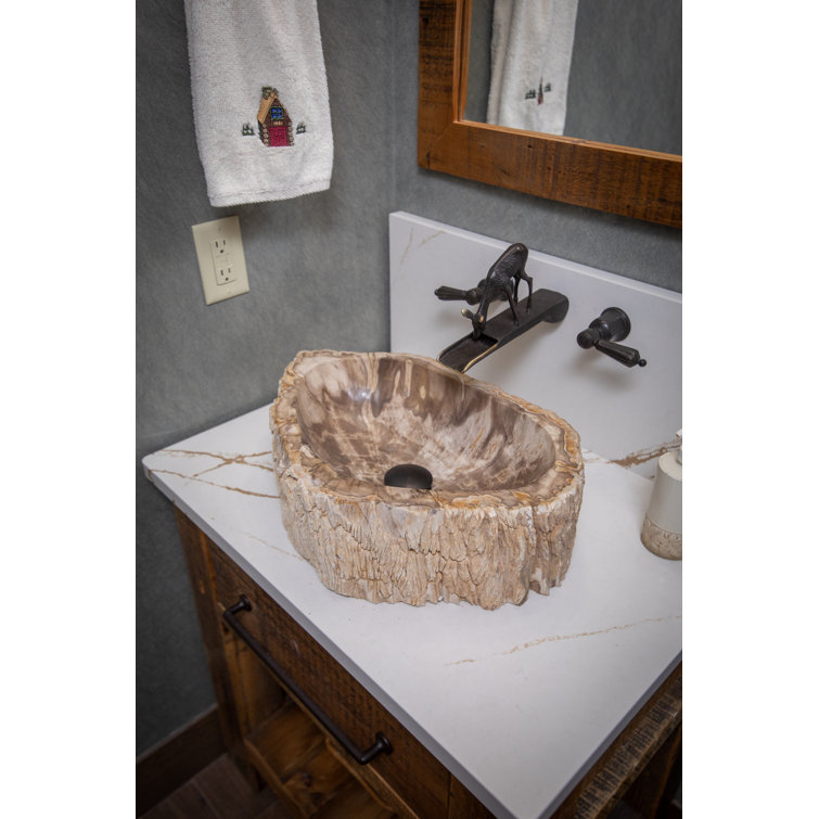 Natural Petrified Wood Stone Vessel Bathroom Sink