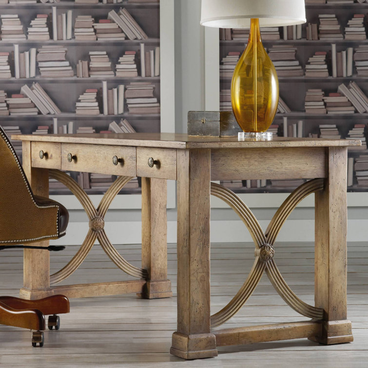 Melange Brown Writing Desk with Drawer and Filing Cabinet