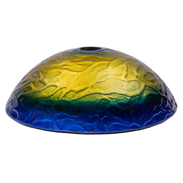 14.25'' Blue and Yellow Glass Vessel Sink