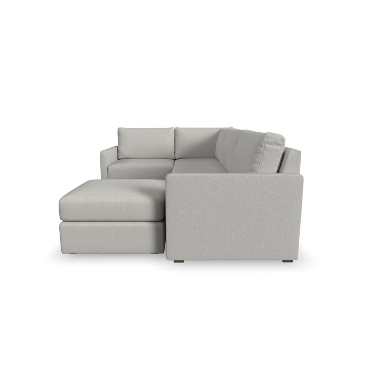 Frost Light Gray Fabric Modular Sectional Sofa with Ottoman