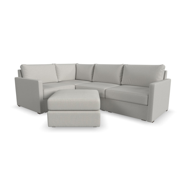 Frost Light Gray Fabric Modular Sectional Sofa with Ottoman