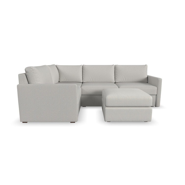 Frost Light Gray Fabric Modular Sectional Sofa with Ottoman