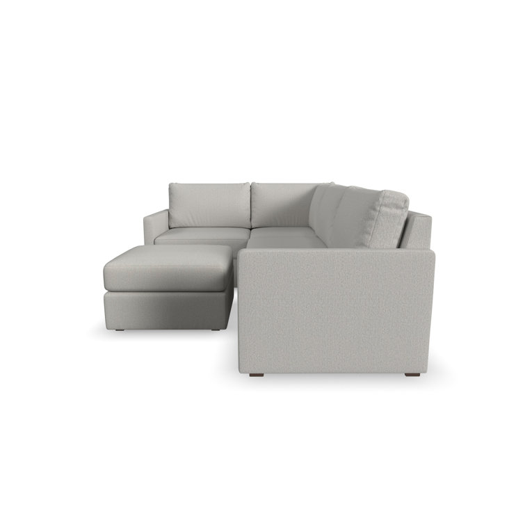 Frost Light Gray Fabric Modular Sectional Sofa with Ottoman