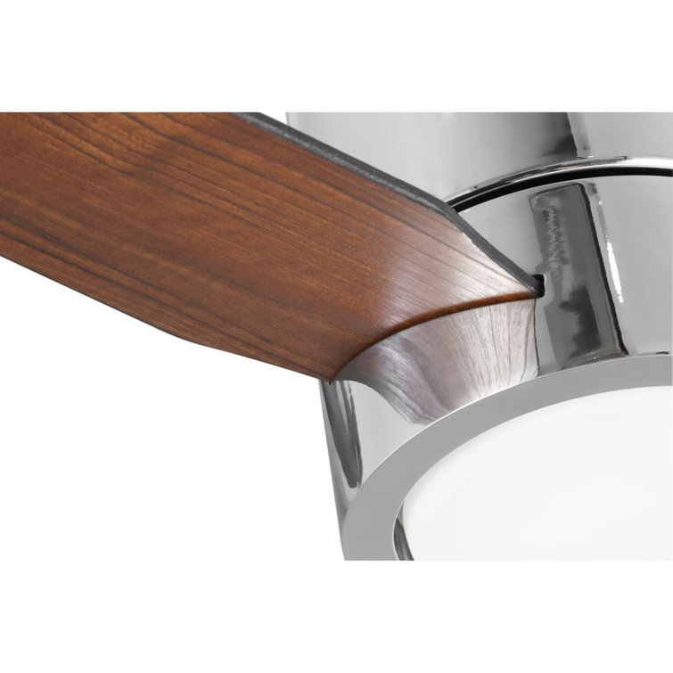 Braden 56'' Polished Chrome 3-Blade Hugger Ceiling Fan with LED Light