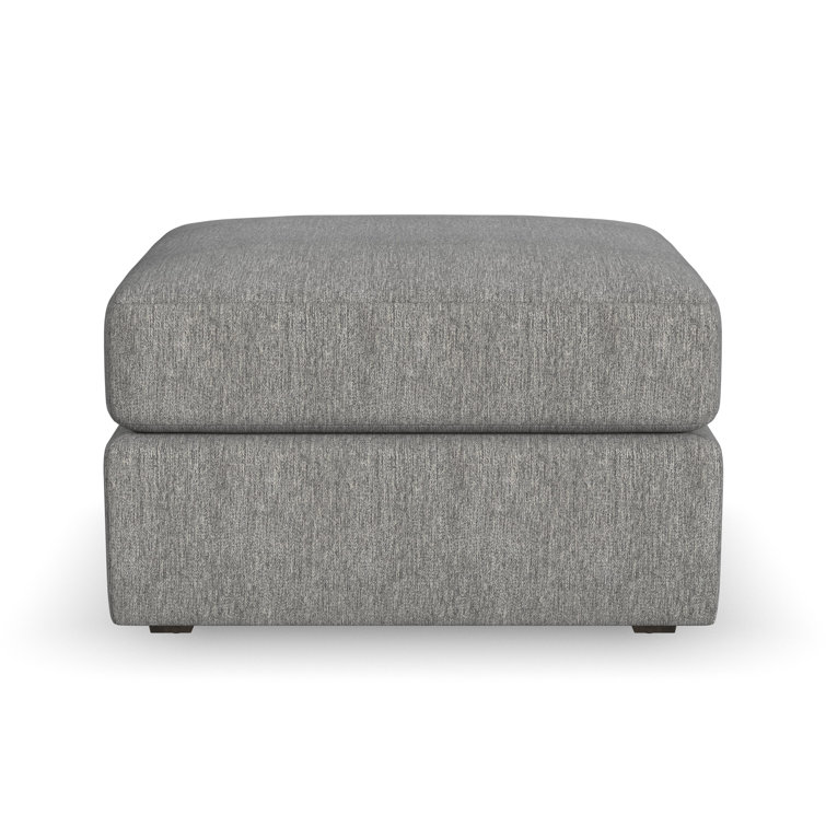 Gray Polyester Blend L-Shaped Sectional Sofa with Ottoman