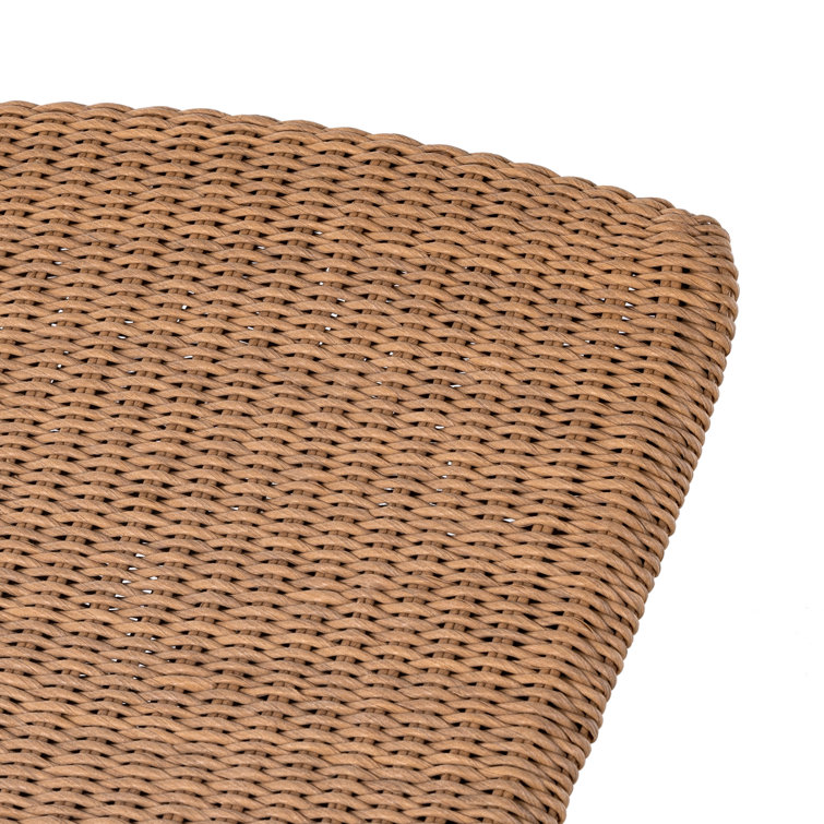 Natural Teak Outdoor Wicker Chaise Lounge