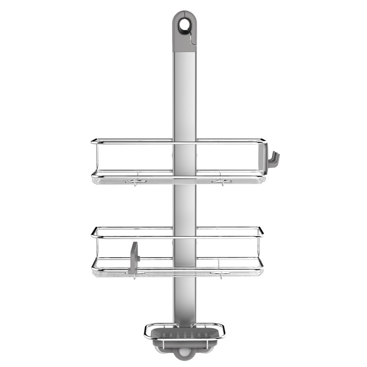 Medium Stainless Steel Adjustable Shower Caddy with Suction Mount