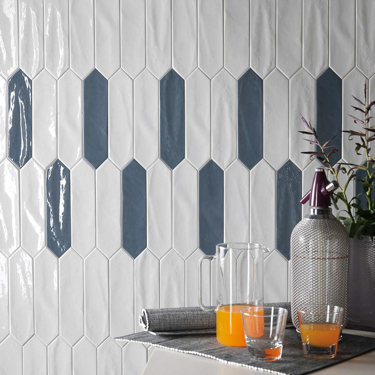 Arte 3" x 12" Glossy White Ceramic Subway Wall Tile