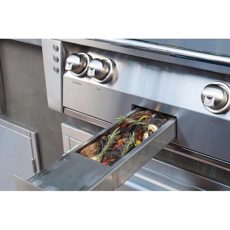 42" Stainless Steel Natural Gas Grill with Rotisserie and Smoker