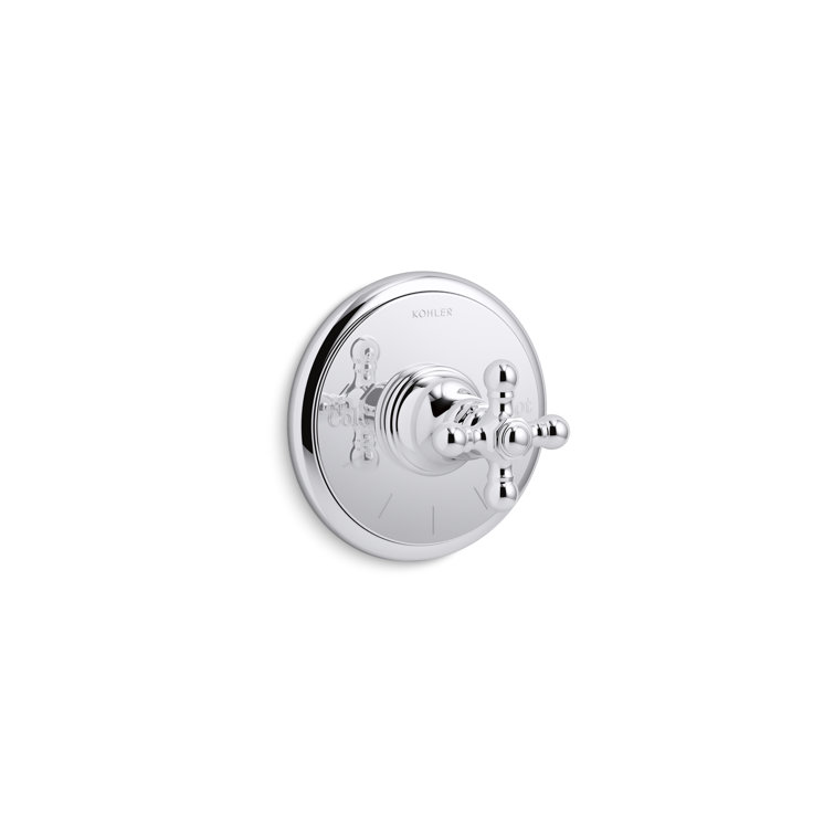 Matte Black Cross Handle Thermostatic Valve Trim