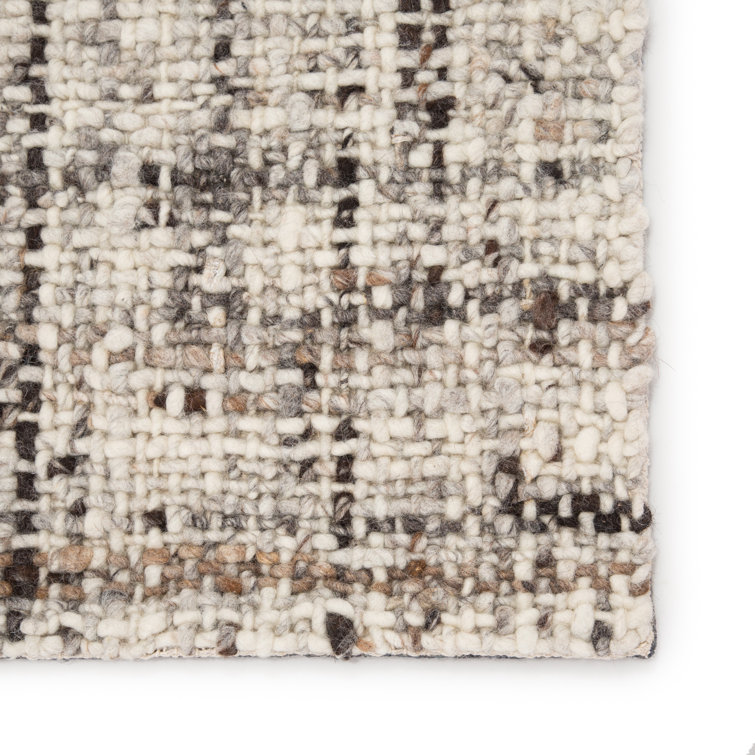 Elya Handmade Gray Wool Rectangular Area Rug