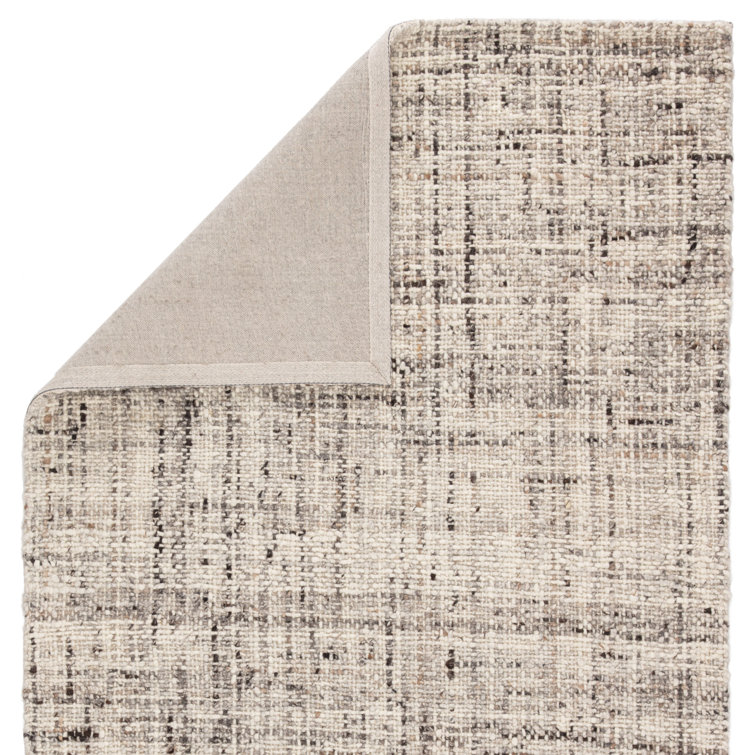 Elya Handmade Gray Wool Rectangular Area Rug