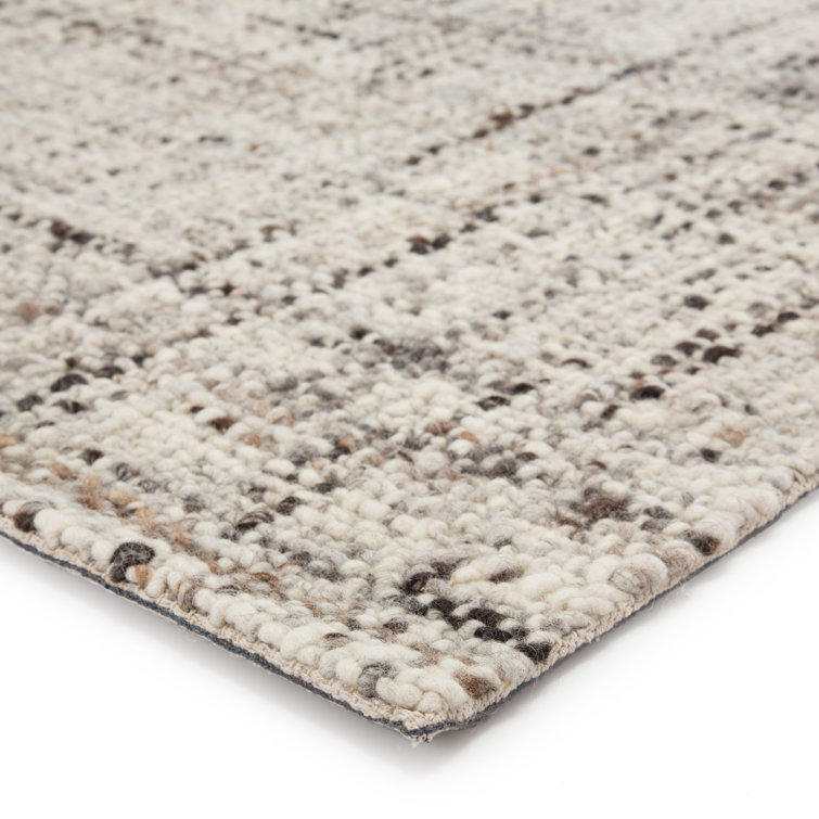 Elya Handmade Gray Wool Rectangular Area Rug