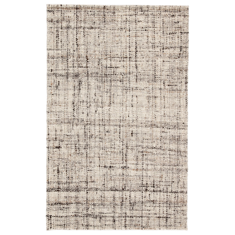 Elya Handmade Gray Wool Rectangular Area Rug