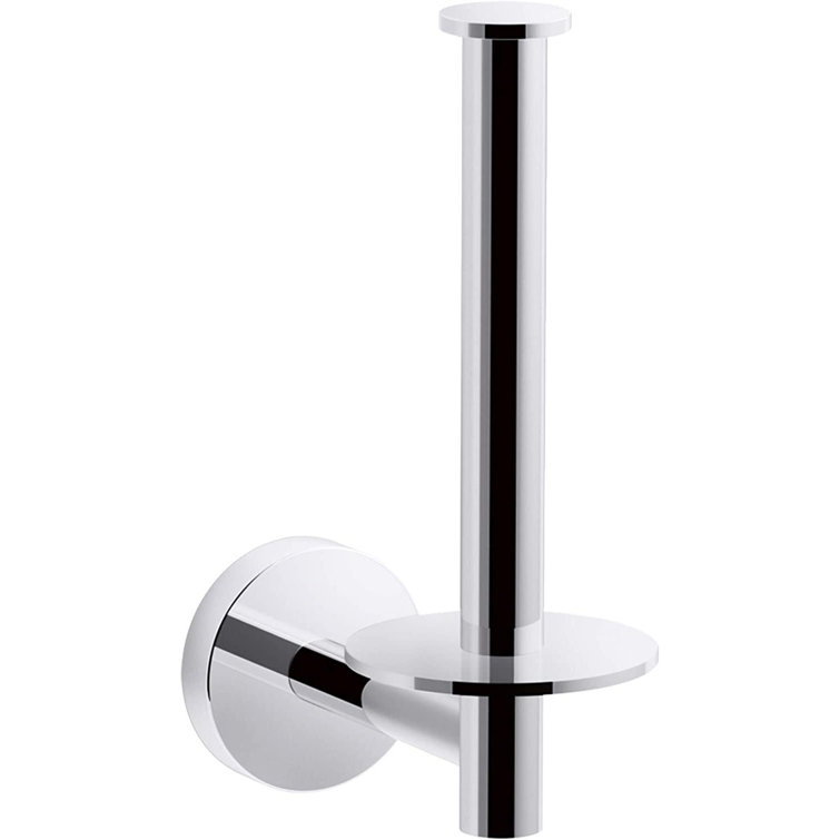 Polished Chrome Vertical Wall-Mount Toilet Paper Holder