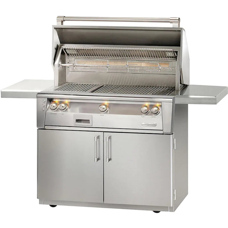 42" Stainless Steel Natural Gas Grill with Rotisserie and Smoker
