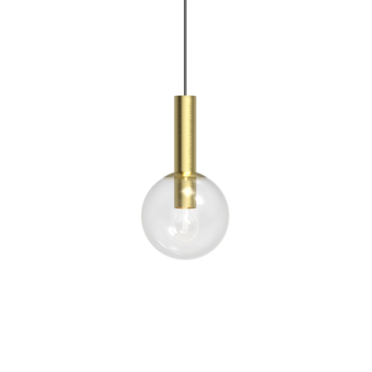 Polished Nickel Glass Globe Pendant Light with LED