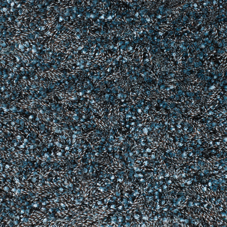 Azure Bliss Round Handwoven Shag Wool Blend Rug, 7'9"