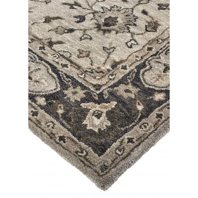 Eaton Traditional Gray and Taupe Hand-Tufted Wool Area Rug 8' x 11'