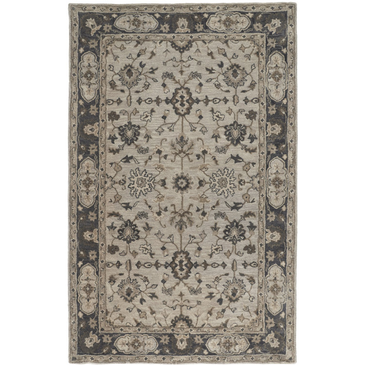 Eaton Traditional Gray and Taupe Hand-Tufted Wool Area Rug 8' x 11'