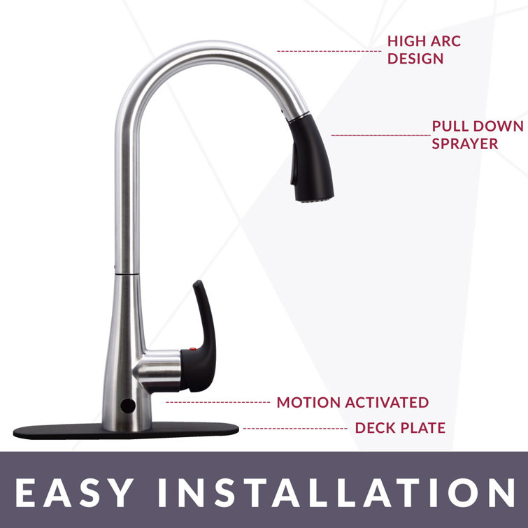 Stainless Steel Touchless Pull-Down Kitchen Faucet with Spray