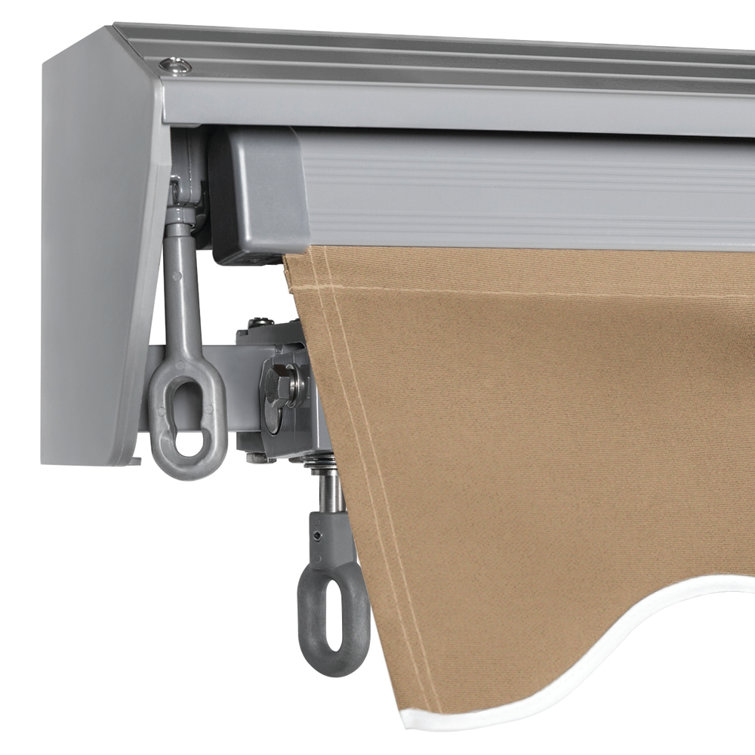Burgundy Motorized Retractable Patio Awning with Aluminum Frame