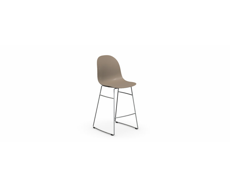 Optic White Chromed Metal & Acrylic Counter Stool