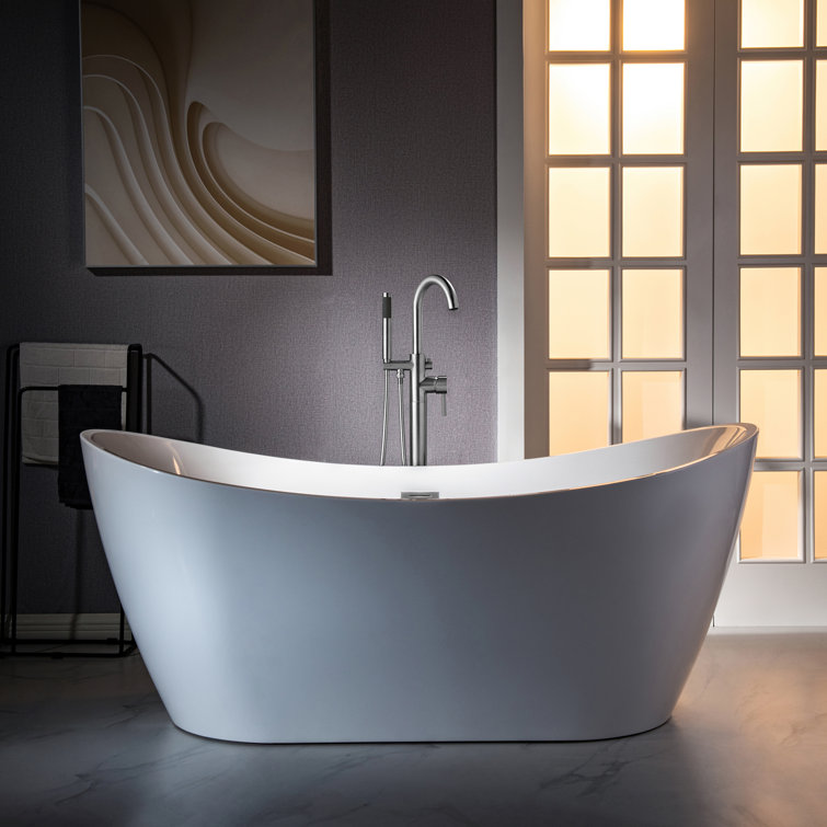 Chrome Freestanding Tub Faucet with Hand Shower
