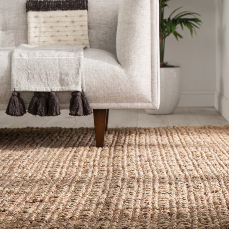 Taupe and Dark Brown Wool Flatweave 4' x 6' Area Rug