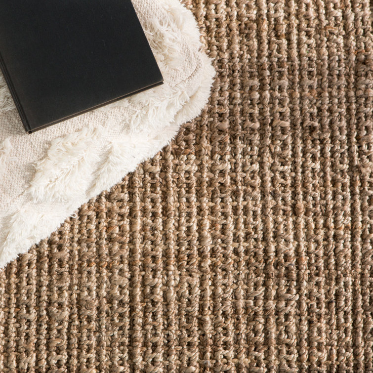Taupe and Dark Brown Wool Flatweave 4' x 6' Area Rug