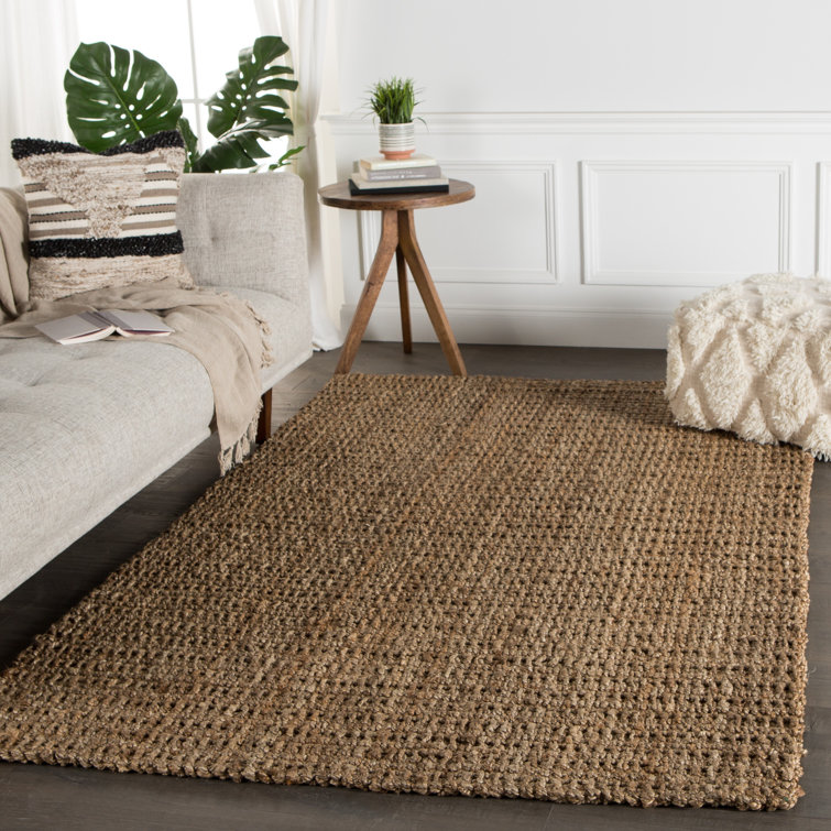 Taupe and Dark Brown Wool Flatweave 4' x 6' Area Rug
