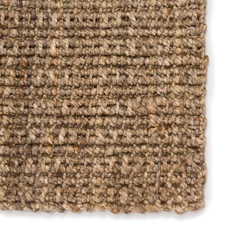 Taupe and Dark Brown Wool Flatweave 4' x 6' Area Rug
