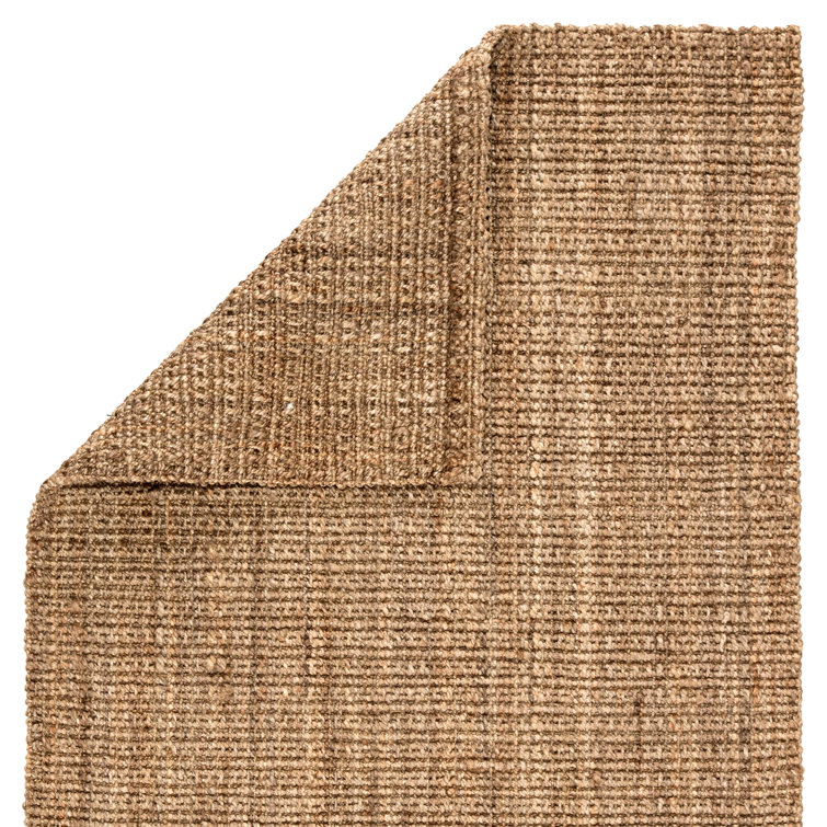 Taupe and Dark Brown Wool Flatweave 4' x 6' Area Rug
