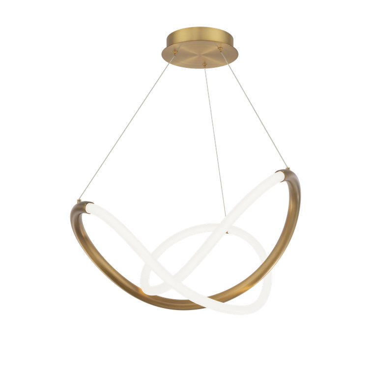 Aged Brass LED Geometric Indoor/Outdoor Chandelier