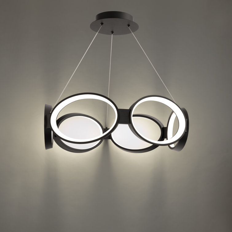 Aged Brass 24" LED Geometric Pendant with Silicone Diffuser