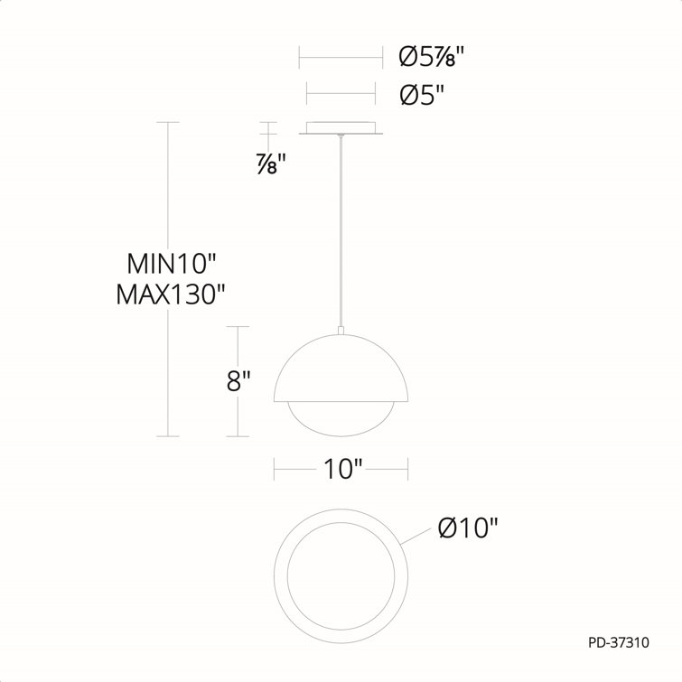 Mini Black Gold Glass Bowl LED Pendant for Indoor/Outdoor