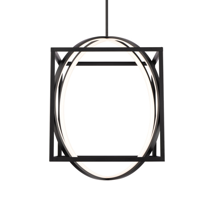 Orion Cube 17" Black Aluminum LED Pendant Light