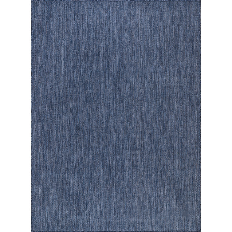Azure Blue Rectangular Synthetic Indoor/Outdoor Rug 5' x 7'
