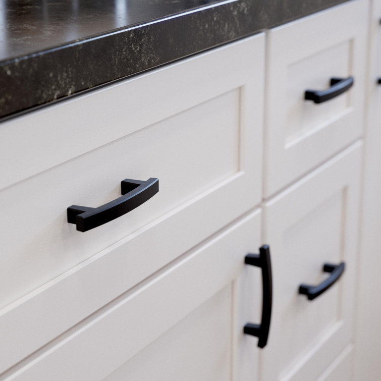 Matte Black Brass Drawer Pull Bar Set of 5