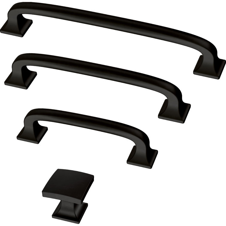 Matte Black Brass Appliance Pull Set with Mounting Hardware