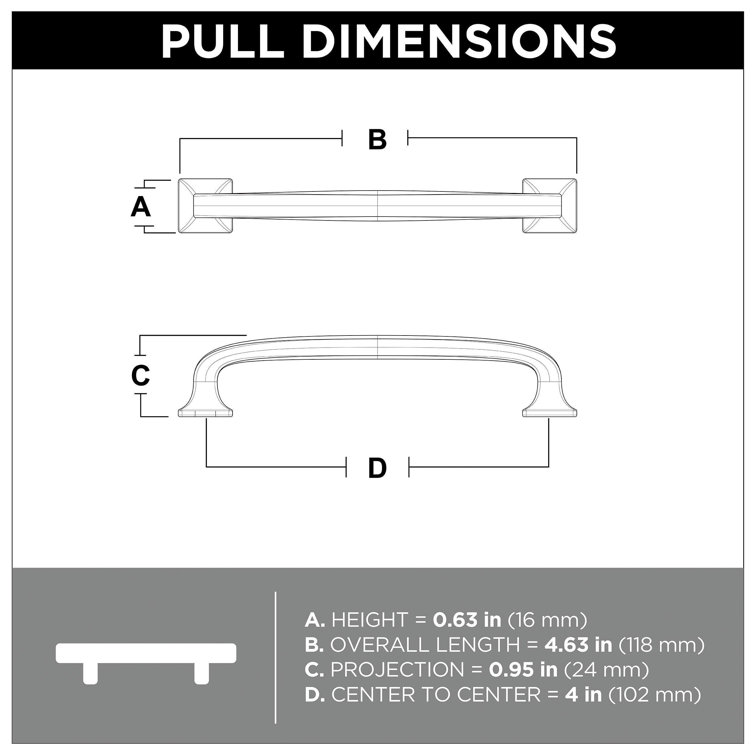 Champagne Bronze 5-1/16'' Appliance Pull Set with Mounting Hardware